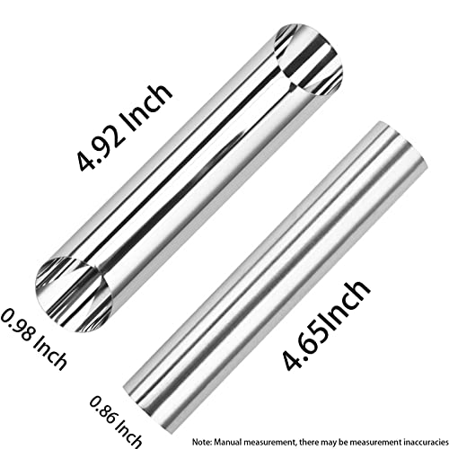 LiXiongBao 6 Pack Cannoli Tubes,Stainless Steel Cannoli Baking Mold,Forms Cream Roll Horn Mold for Danish Pastry,Cake,Croissant Shell - size: 6PCS-Diagonal Mode