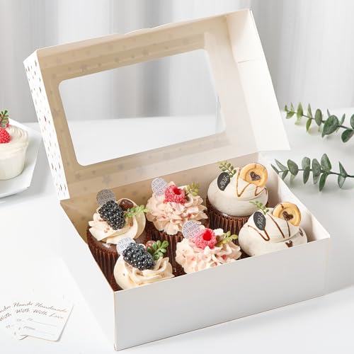 Ocmoiy 12 PCS Christmas Cookie Boxes for Gift Giving, 9x6x3 Inch
