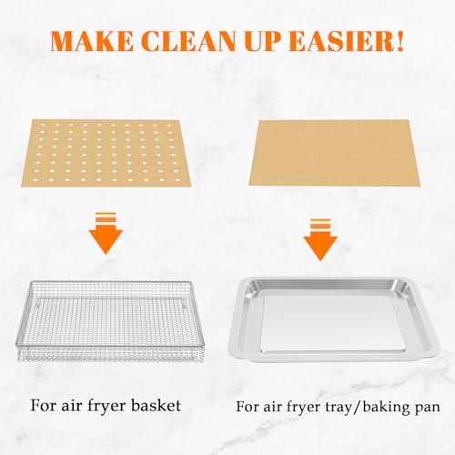 Golden Associate 9 x11 inch Parchment Paper Liners Disposable 170 Pcs, Perforated&Unperforated Sheets Combo, 85-Pcs Each, Accessories for Cuisinart, Emeril, Ninja, Breville, Instant Pot, Gowise - size: 9''x11'' 170 Pcs
