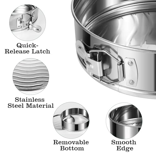 4/7/9/10-Inch Set Springform Pan, Removable Bottom, Stainless Steel - size: 4" 7" 9" 10" Cake Pan