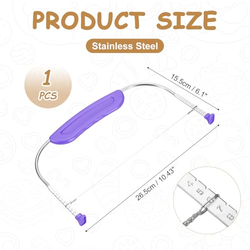 uxcell Cake Cutter Slicer Leveler with Plastic Handle Purple - color: Purple