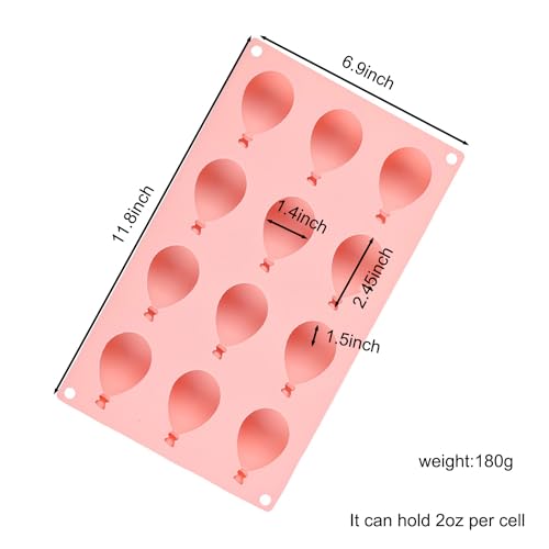 X-Haibei Christmas Ballon Shaped Soap Cake Jello Crayon Resin Chocolate Bombs Making Silicone Mold 2oz per cell