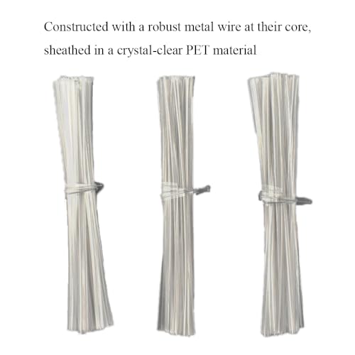 HAHIYO 300Pcs 5inches Cear Metal Twist Ties Bread Candy Coffee Bag Ties Plant Garden Twist Ties for Cellophane Treat Bags Gift Wraping Bags Plastic Bags Halloween Party Cake Present Art Crafts - color: Cear, size: 5 Inches
