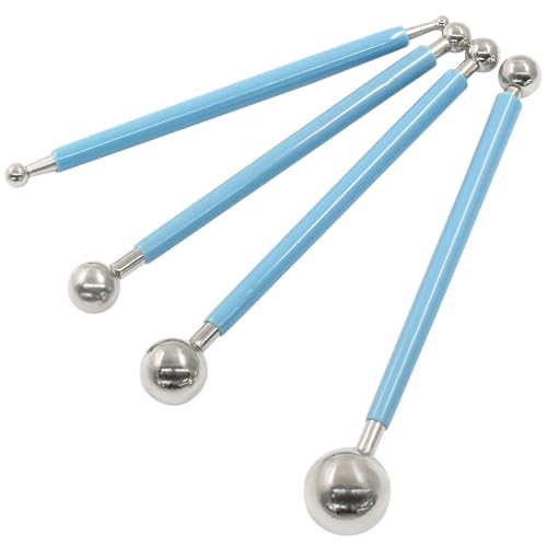 4Pcs Blue Ball Shaped Cake Dotting Tool - color: Blue