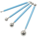 4Pcs Blue Ball Shaped Cake Dotting Tool - color: Blue
