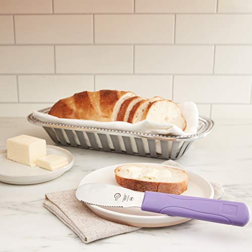 Mercer Culinary Millennia Wavy Edge Spreader, 3.5 Inch Blade, Purple Handle - color: Purple, size: 3.5-Inch Wavy Edge Spreader