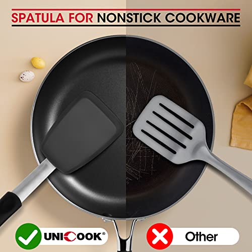 Unicook 2-Piece Silicone Spatula Set, Food Grade Turner, Small and Medium - size: Small + Medium
