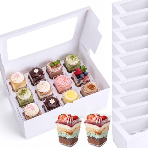 15 Pack Dessert Shooter Box with Window, 12 Count 5 oz, White - color: White, size: 12 Count 5 oz