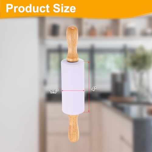 uxcell 4 Inch Silicone Rolling Pin Small Dough Roller Light Purple - color: Light Purple, size: 4 Inch