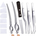 Patelai 12 Pcs Chef Plating Tools, Culinary Tweezer, Drizzle Spoon, Spatula