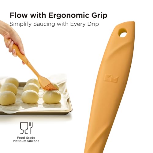 Kitchen Mama WaltzGrip Platinum Silicone Basting Pastry Brush, Yellow - color: Yellow