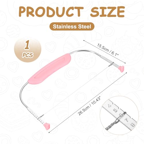 uxcell Cake Cutter Slicer Leveler with Plastic Handle Pink - color: Pink