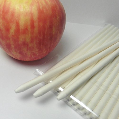 40pcs 6.5 in (165mm) x 6mm White Pointed Paper Sticks For Cake Pops, Caramel Apples or Candy Apple - Heavy Duty