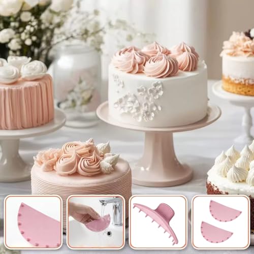 2 PCS Cake Arch Guide Tool, Cake Piping Guide Tool, Ruffle Guide Stencil, Cake Decorating Tools, Cake Ruffle Marker for 6"-10" Cakes