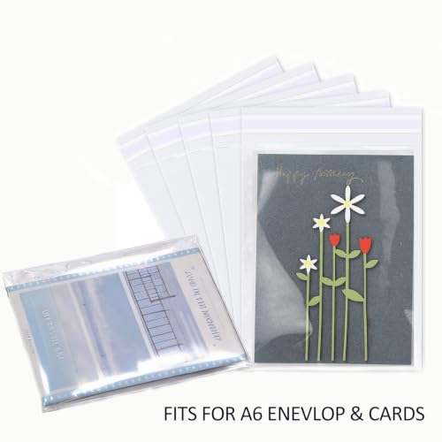 5x7“ Clear Self Seal Cellophane bags 200Pcs, Greeting Card Cookie Packaging - size: 5X7"