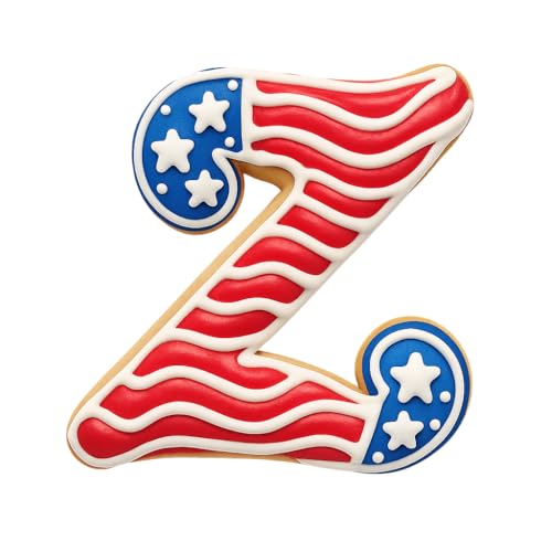 Mighty Gadget Fancy Cursive Letter A to Z Cookie Cutter - 4" Tall Alphabet Baking Mold (Random Color) (Z) - color: Z