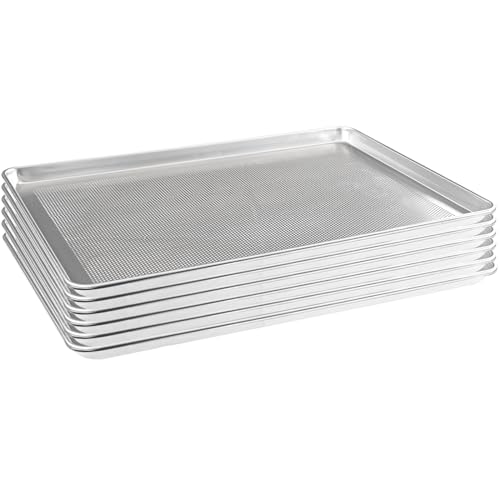 HARDURA Aluminum Perforated Baking Sheet Pan 18"L X 26"W X 1"H, 6Packs - size: 18" x 26", style: 6PACK Perforated