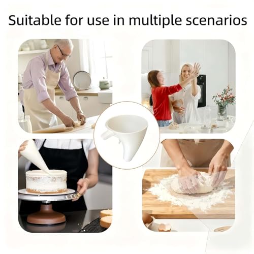 Flour Funnel for KitchenAid Mixer - Compatible with 5 Qt & 4.5 Qt Bowl-Lift Models | Dishwasher Safe, Anti-Splash Design for Mess-Free Baking | Includes 2-Piece Set (Red) - color: Red