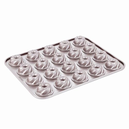 CHEFMADE Donut Cake Pan, 20-Cavity Non-stick Mini Cyclone Doughnut Bakeware - size: 10 - Cyclone 20 Cups
