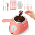 8.45oz Melting Fondue Pot, MINI Electric Chocolate Melting Set, Chocolate Fondue Fountain, Warmer Machine for Milk Chocolate, Cheese, Butter, Candy, Pink