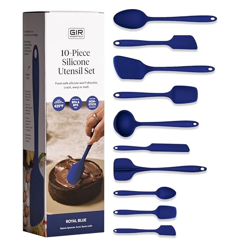 GIR: 10-Piece Silicone Essentials Kitchen Utensils Set – Royal Blue - color: Royal Blue, size: 10 - Piece Set