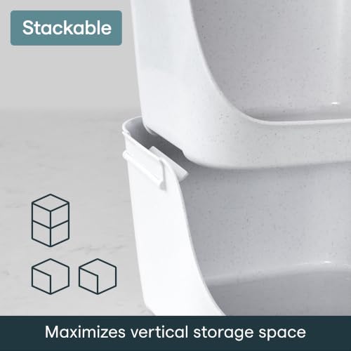 YouCopia ShelfBin Stacking Pantry Bins, 2-Pack, Stackable Storage Basket Organizers for Kitchen and Cabinet Organization - size: Stacking Bins