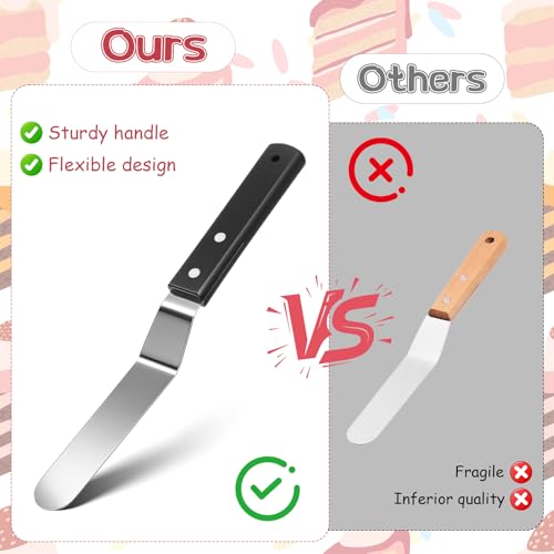 6" Cake Spatulas, Offset Spatula Stainless Steel Angled Icing Spatula