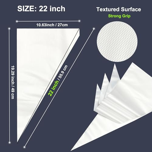 22 inch Large Piping Bags, AMBESTAR 100 Pcs Big Tipless Clear Plastic Disposable Pastry Bags for Frosting Decorating Cake Cupcake Cookie, Pro Long Thick Pastry Bag Essential Baking Tools - size: 22 inch