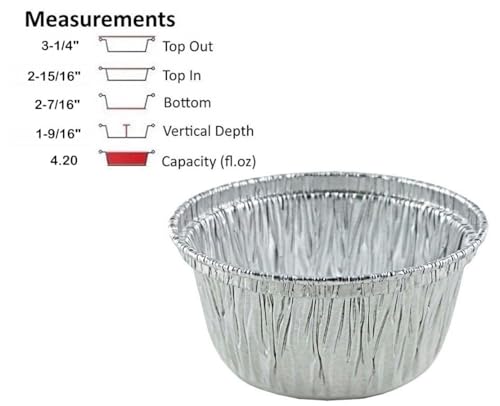 Handi-Foil of America 4 oz. Aluminum Foil Cup w/Utility/Cupcake/Ramekin/Muffin (pack of 50) (Original Version)
