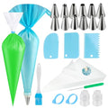 122Pcs Piping Bags and Tips Set, 100pcs 12 Inch Disposable Piping Bags, 16 Inch Reusable Icing Pastry Bags, Anti Burst Frosting Bags, Cake Decorating Bags Kit Supplies for Baking Cupcake Cookies Tools - size: 12 Inch & 16 Inch