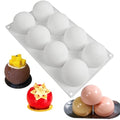 Sphere Silicone Mold for Baking Mousse Cake, 8-Cavity - color: White (Sphere)