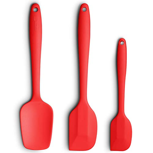 3-Piece Silicone Spatula Set, 600°F Heat Resistant, Red - color: E-Red
