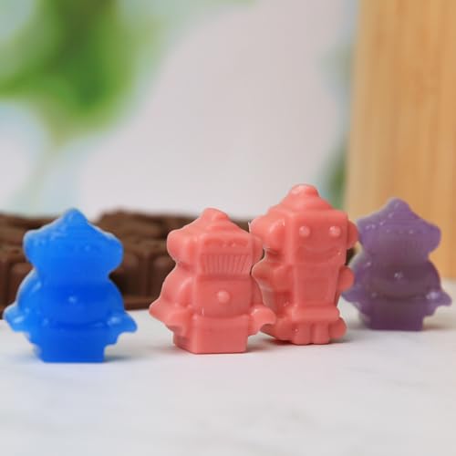Chocolate Molds Silicone with 12 Cavity Robot Shaped, Mini Robot Molds for Homemade Chocolate/Candy/Gummy/Fondant, Food Grade Candy Mold with 12 Cavities Mini Robots for Fruit Snacks - color: Robot