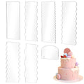 SenseYo 7 Pcs Acrylic Cake Scraper 9.5 Inch Large Icing Cream Frosting Smoother Comb Double Sided Patterned Edge Stripe for Cake Decorating Mousse Butter Baking Projects - size: 7