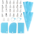 33Pcs Piping Bags and Tips Set, Cupcake Decorating Kit Supplies