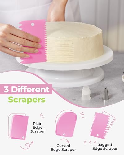 Kootek 32 Piping Bags and Tips Set Frosting Piping Kit for Beginners & Pros - color: Pink