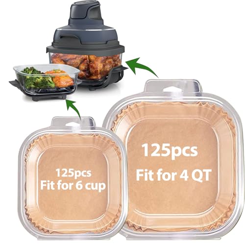 Air Fryer Liners for Ninja Crispi, Disposable Ninja Crispi Accessories - size: 5.5 inch Square + 7.5 inch Square