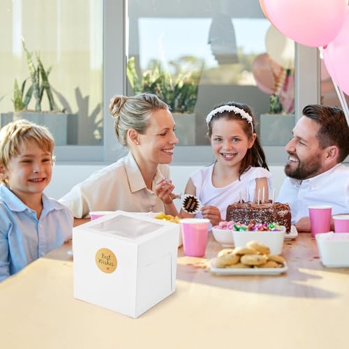 12Pcs 6x6x6 Inches Mini Cake Boxes, White Square Bakery Boxes - color: White, size: 6x6x6inch