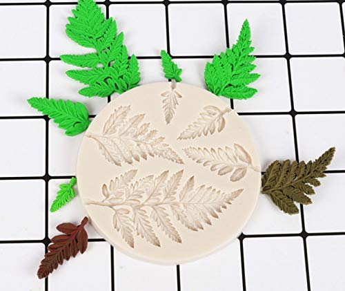 2 Piece Leaf Fondant Silicone Mold, Fern Mold 3D Mini Maple Shaped Leaves DIY Cake Mold Cupcake Decoration, Gum Paste Fondant Mold Cake Border Cupcake Silicone Lace Mat Mold