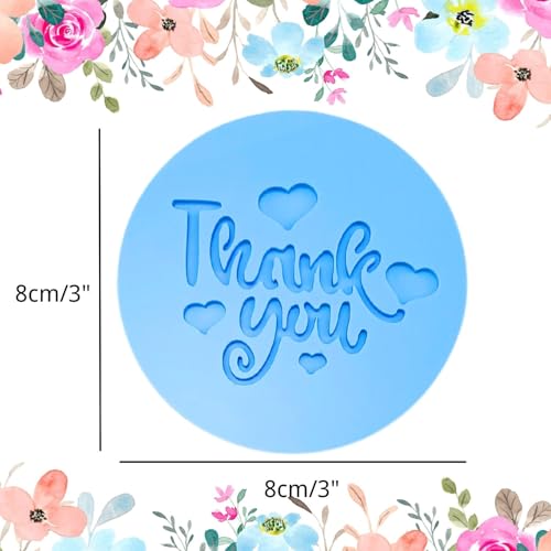 Teachers' Day Fondant Embosser "Thank you with Heart" 3D Shape Cookie Stamp - style: Thank You Theme-3