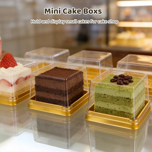 100 Pcs Mini Cupcake Containers, Moon Cake Box with Lids, Mini Cake Containers, Individual Wrapped, Ideal for Party Favors, Baked Goods & Gift Packaging