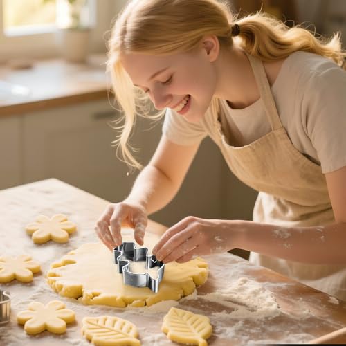 5pcs Flower Cookie Cutter Set, Food Grade Stainless Steel Shapes - color: Flower