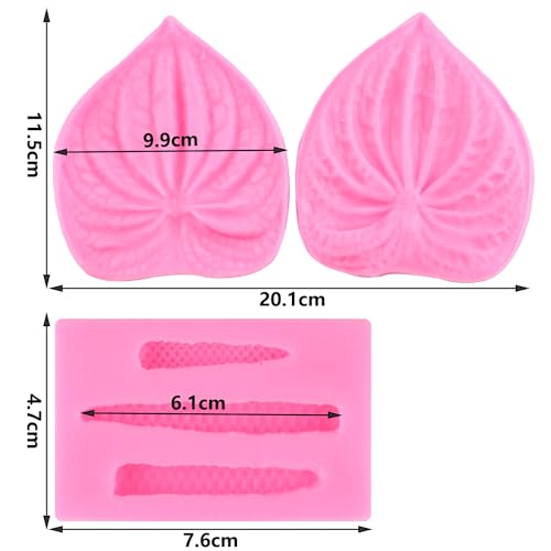 ZiXiang Anthurium Silicone Mold Anthurium Stamen Fondant Molds Set of 2 - color: Style G