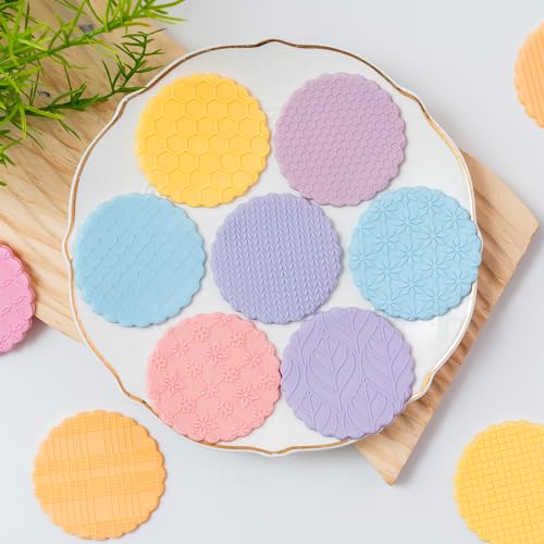 KALAIEN 3 Pack Cookie Embosser Set, Fondant Impression Mats-Style 1 - color: Style 1