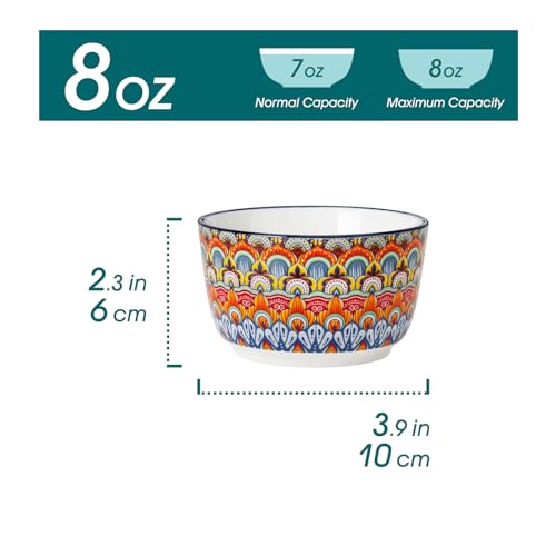 vancasso 8 Oz Ramekins Oven Safe Set of 6, Ceramic Baking Souffle Dishes - size: 8 Oz