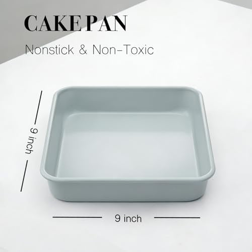 Non-Stick Square Cake Pan Ceramic Square Baking Pan 9x9 - size: cake pan 9x9"