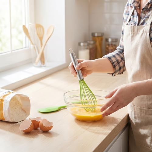 24 Pcs Small Silicone Spatula and Whisks Set Bulk for Cooking, Mini Baking Tools Non-Stick Flexible Kitchen Utensils for Mixing, Baking, Party Favor Gift Supplies (8 Inch)