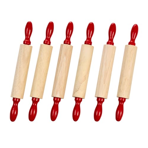 Colorations Natural Wood Rolling Pins for Kids, Set of 6, Ages 3+, PreK+ - size: regular