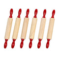 Colorations Natural Wood Rolling Pins for Kids, Set of 6, Ages 3+, PreK+ - size: regular