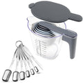 17-Pc Stainless Steel Measuring Cups and Spoons Set, Stackable - color: 17 Piece